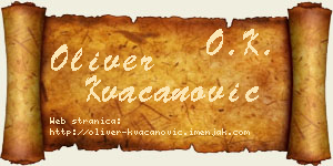 Oliver Kvačanović vizit kartica